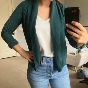 Theory teal cotton casual crop jacket size p or small